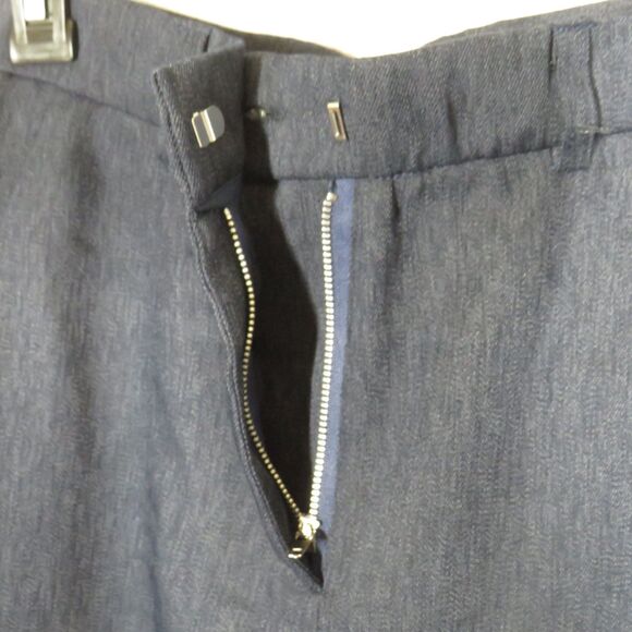 OGL Navy Linen Blend High Waist Side Pocket Flare Pants Size XS - Picture 9 of 9